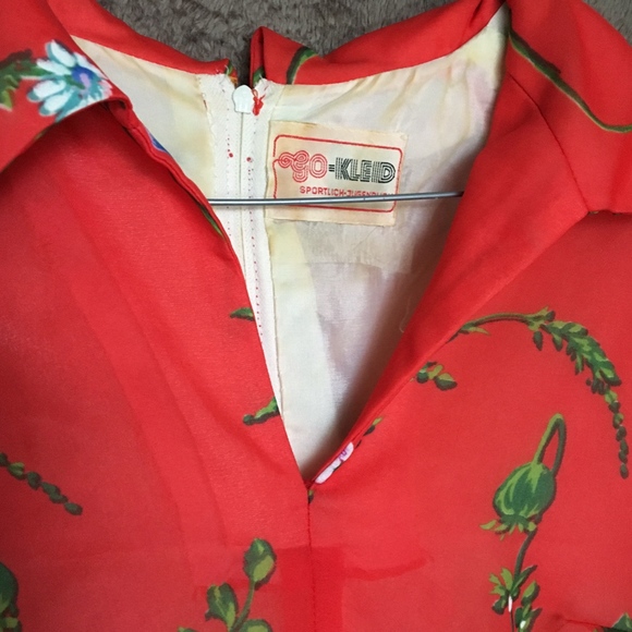 70s Orange Dream Dress_Size 6 (EUR 38) - Picture 4 of 9